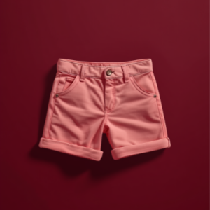 Short en toile rose pour fille de 7 à 12 ans