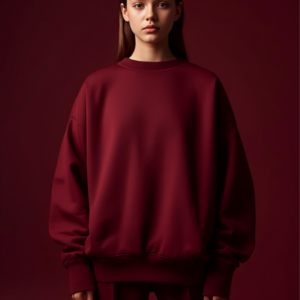 Sweat oversize rouge porté, collection fille 13-16 ans