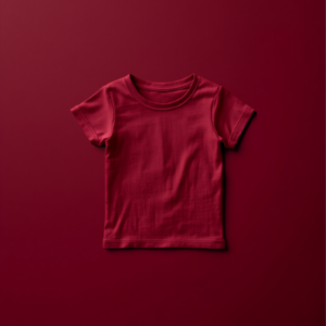 T-shirt imprimé rouge en coton bio pour fille de 3 à 6 ans