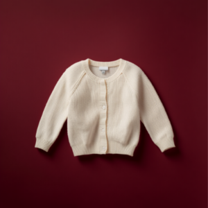 Cardigan blanc en maille douce pour fille de 3 à 6 ans