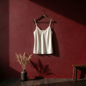 Top à bretelles en satin pour femme