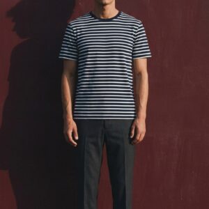 T-shirt rayé style marinière en coton pour homme