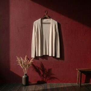 Cardigan en maille côtelée pour femme