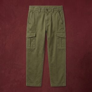 Pantalon cargo kaki pour garçon de 7 à 12 ans