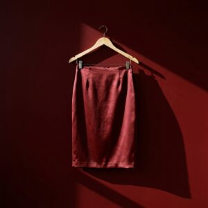 Jupe crayon en satin pour femme