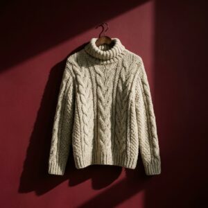 Pull col cheminée en maille pour femme